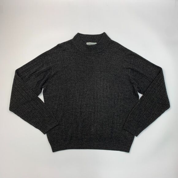 Vintage Taylor & Henry Sweater Mens XL Extra Large Charcoal Soft Acrylic Mock - Picture 2 of 10